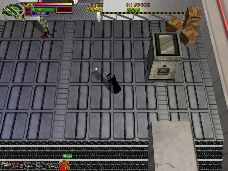 Codename Silver (Windows) screenshot: This guard doesn't seem very bothered by getting shot at.