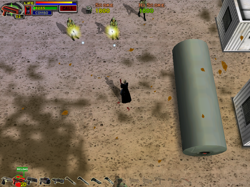 Codename Silver (Windows) screenshot: A group of soldiers open fire at me.
