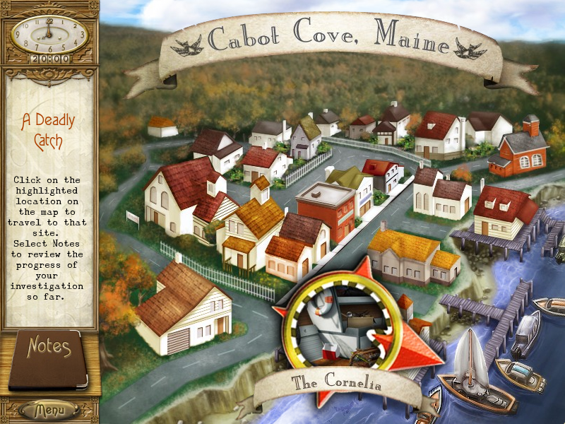 Murder, She Wrote (Windows) screenshot: Town map