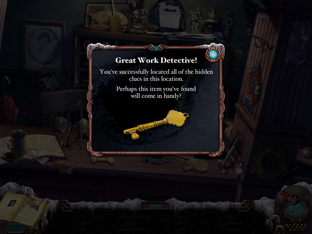 Mystery Case Files: Dire Grove (Collector's Edition) (Windows) screenshot: Key