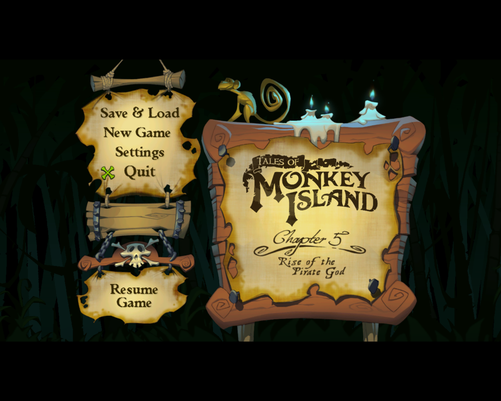 Tales of Monkey Island: Chapter 5 - Rise of the Pirate God (Windows) screenshot: Main menu