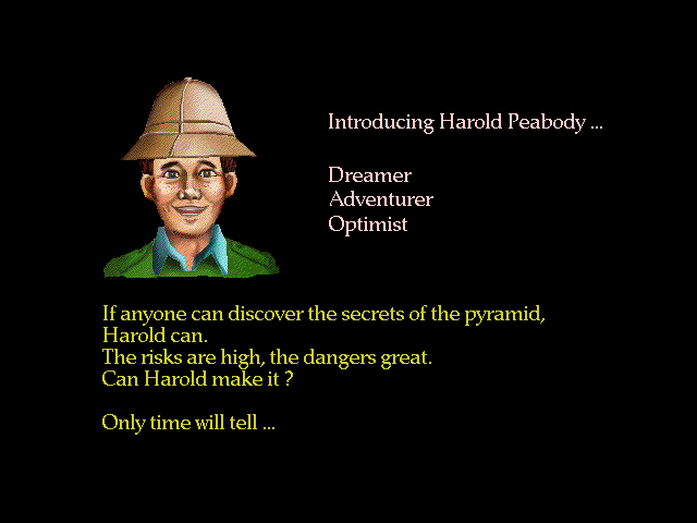 Secrets of the Pyramids (Windows 3.x) screenshot: Intro - Harold Peabody