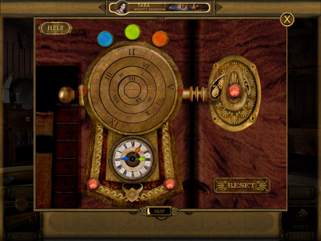 The Dark Hills of Cherai (Windows) screenshot: Clock puzzle