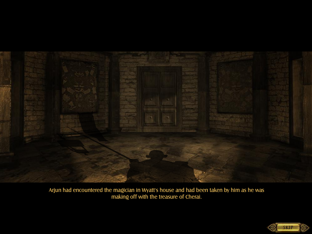 The Dark Hills of Cherai (Windows) screenshot: Arjun kidnapped by Digambar.