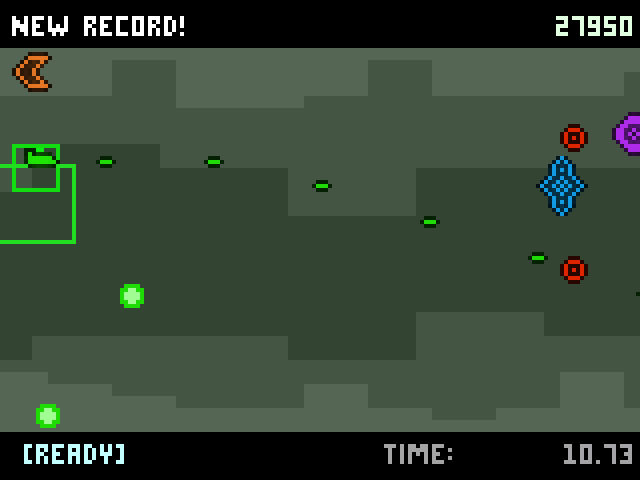 Bullet Time (Browser) screenshot: Grab these green energy balls to get the weapon upgraded.