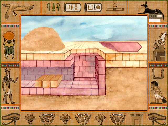 Nile: An Ancient Egyptian Quest (Windows) screenshot: Roof puzzle