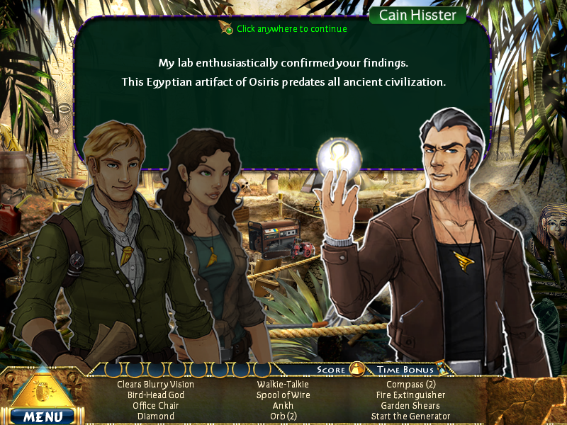 Luxor: Adventures (Windows) screenshot: Cain Hisster