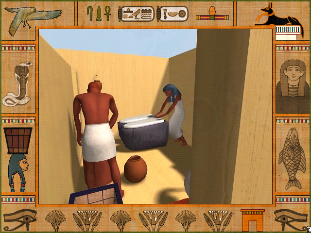 Nile: An Ancient Egyptian Quest (Windows) screenshot: Baking bread puzzle