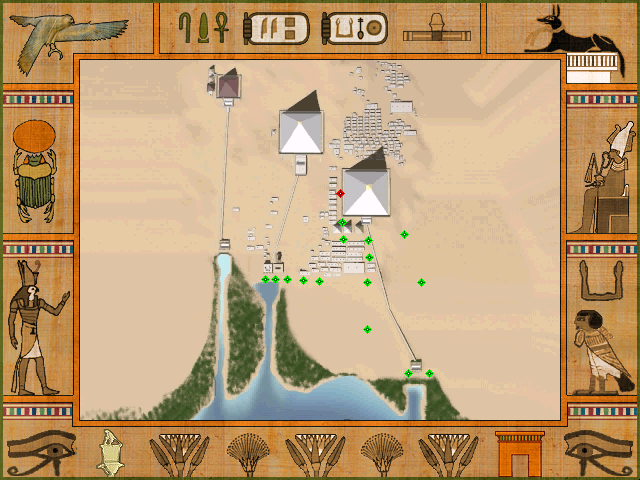 Nile: An Ancient Egyptian Quest (Windows) screenshot: Overview & travel map