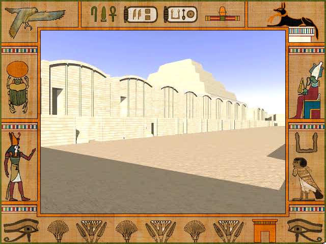 Nile: An Ancient Egyptian Quest (Windows) screenshot: Buildings in Saqqara