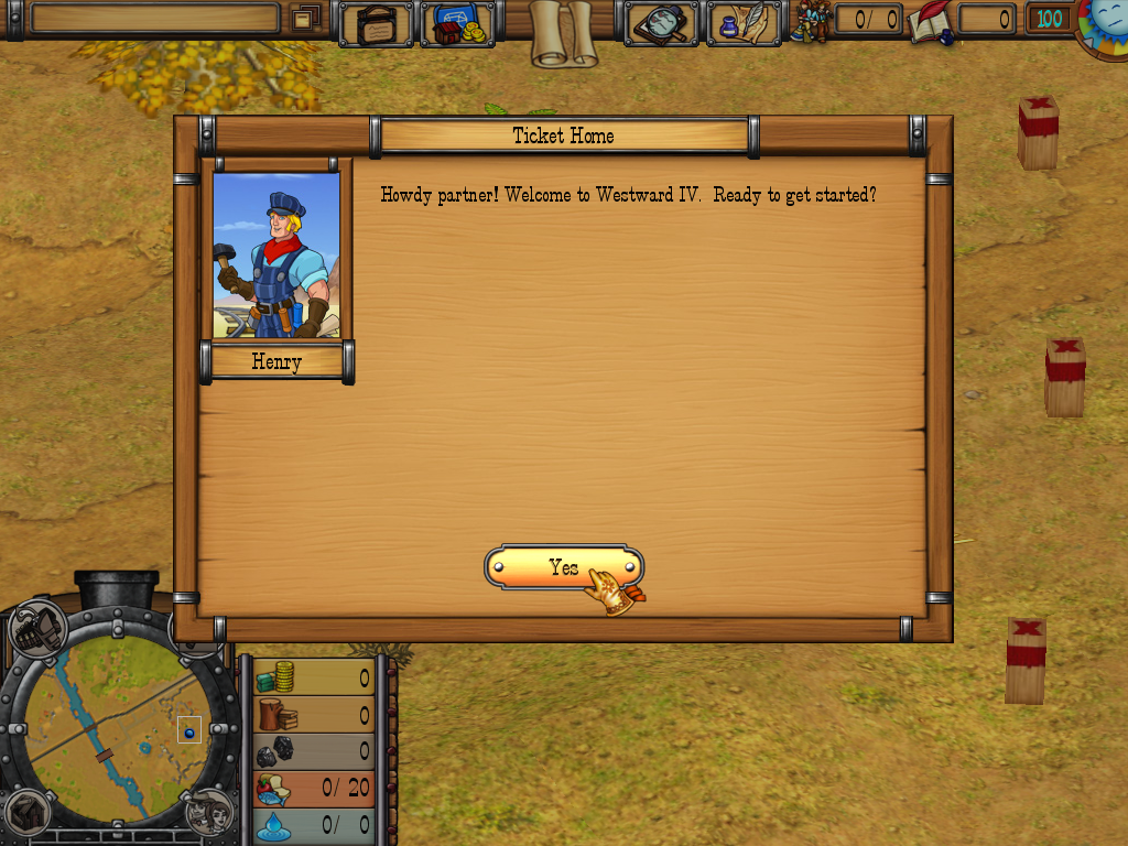 Westward IV: All Aboard (Windows) screenshot: Game start