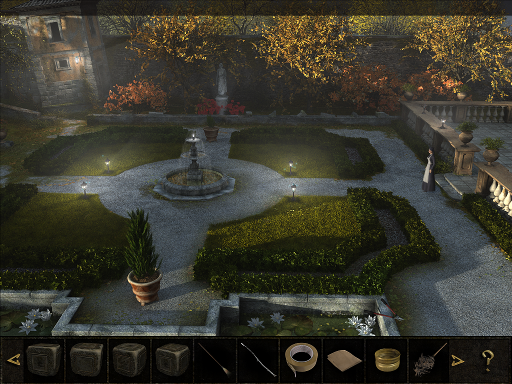 Chronicles of Mystery: The Scorpio Ritual (Windows) screenshot: Vatican garden