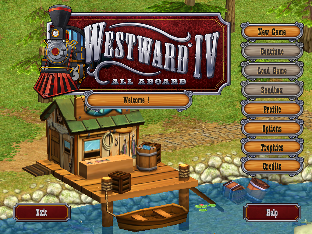 Westward IV: All Aboard (Windows) screenshot: Main menu
