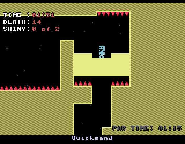 VVVVVV (Windows) screenshot: Playing a Time Trial