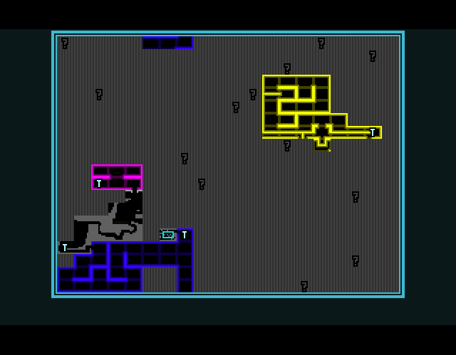 VVVVVV (Windows) screenshot: A small part of the map and the teleporters has been revealed.