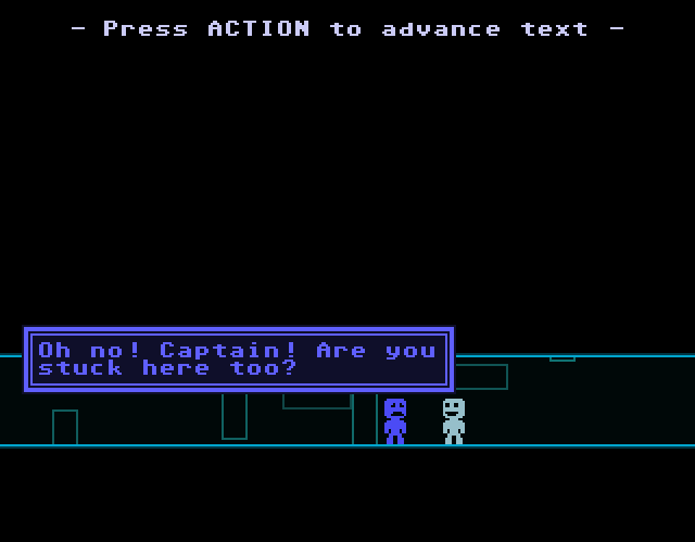 VVVVVV (Windows) screenshot: Rescuing a crew member