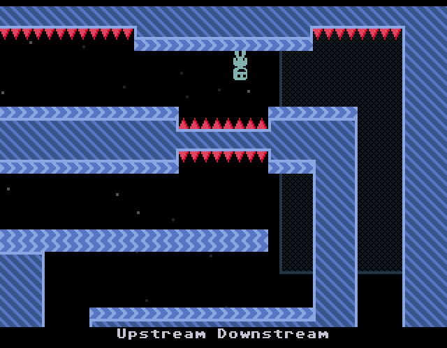 VVVVVV (Windows) screenshot: These platforms allow Veridian to move at a faster speed.