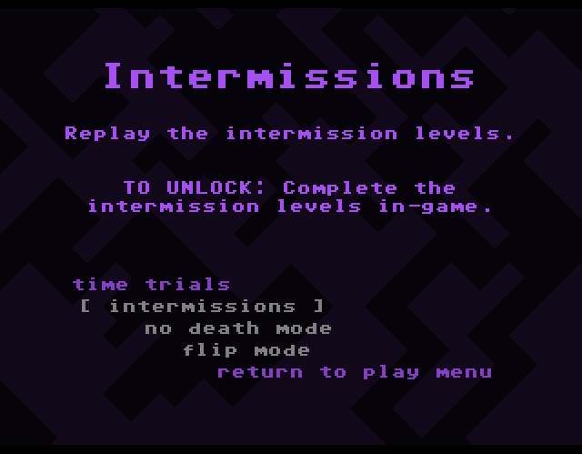 VVVVVV (Windows) screenshot: Overview of the additional modes you can unlock.