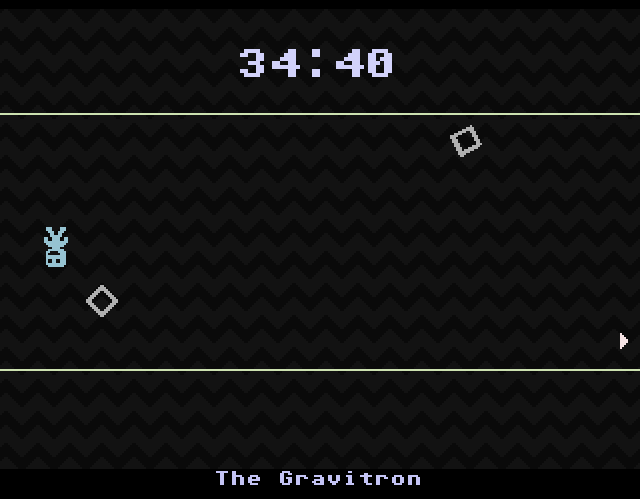 VVVVVV (Windows) screenshot: Survive for one minute in the Gravitron