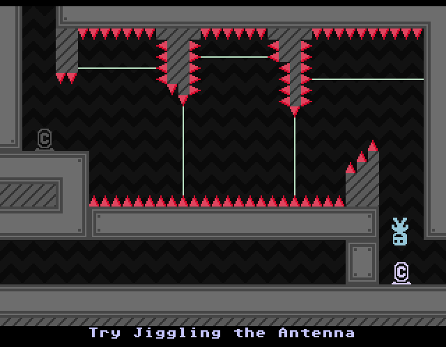 VVVVVV (Windows) screenshot: Another difficult section with beams