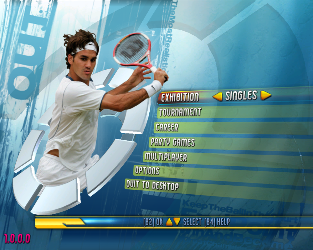Top Spin 2 (Windows) screenshot: Main menu