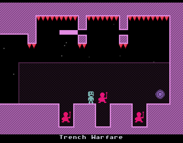 VVVVVV (Windows) screenshot: Getting trinkets such as the one to the right is largely optional.