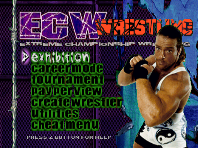 ECW Hardcore Revolution (Nintendo 64) screenshot: Menu