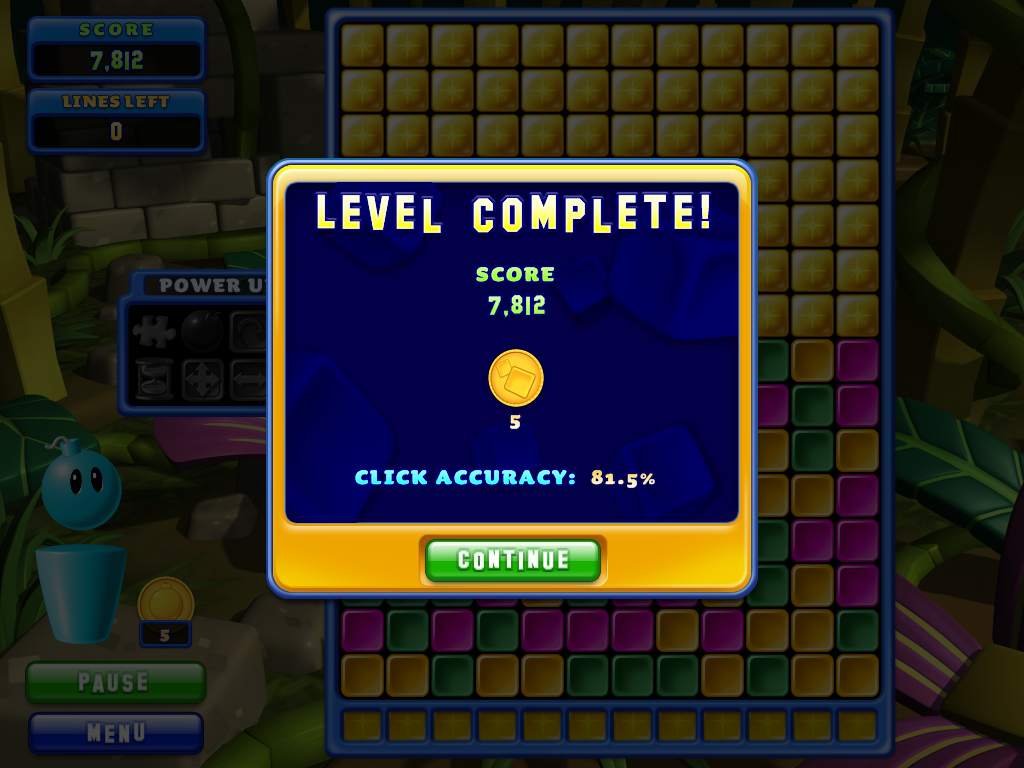 Collapse! (Windows) screenshot: Level complete