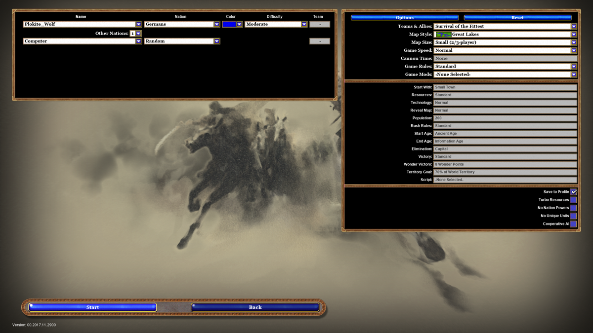 Rise of Nations: Extended Edition (Windows) screenshot: Skirmish options