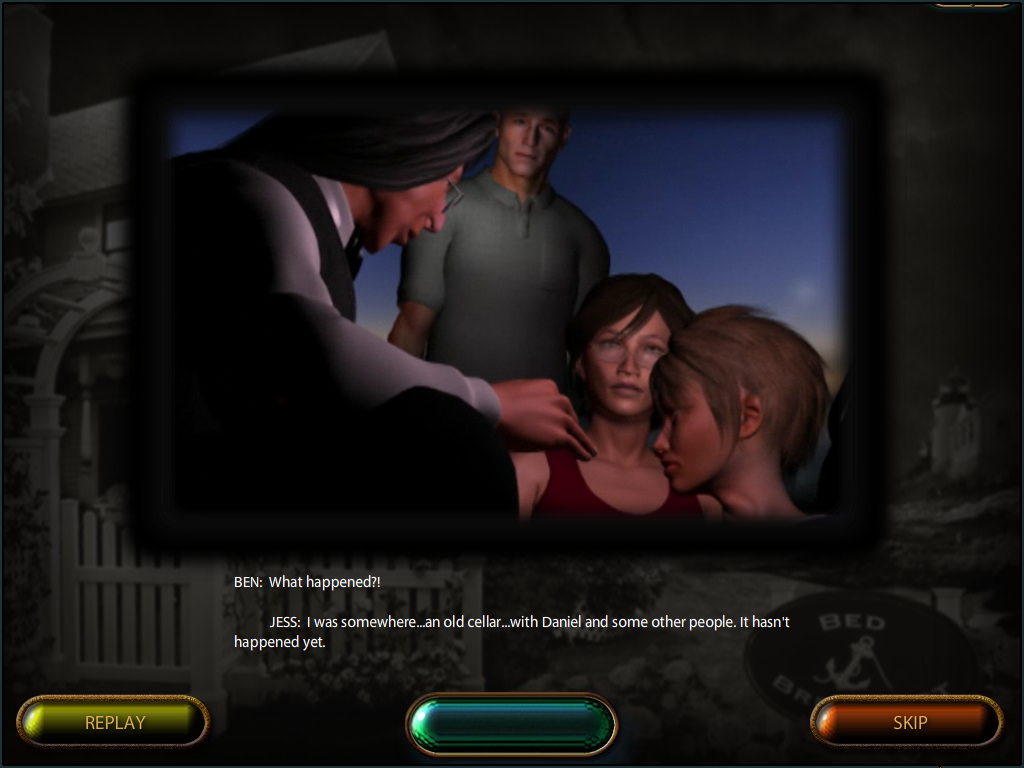 3 Cards to Dead Time (Windows) screenshot: Jess waking up from a vision.