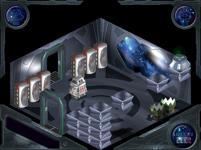 Alien 8 (Windows) screenshot: Chambers and moving platforms