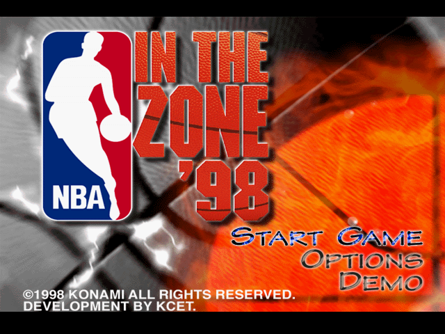 NBA in the Zone '98 (PlayStation) screenshot: Main menu