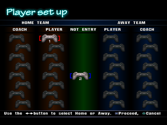 NBA in the Zone '98 (PlayStation) screenshot: Player set up