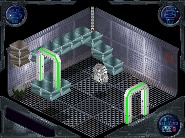 Alien 8 (Windows) screenshot: Jumping from the platform.