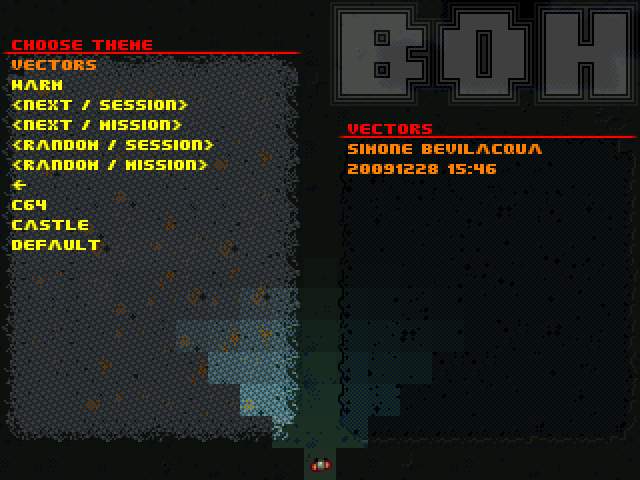 BOH (Windows) screenshot: themes menu (theme "underground")