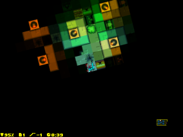 BOH (Windows) screenshot: Ouch! While destroying the barrels, an enemy hit me from the side! (theme "warm")