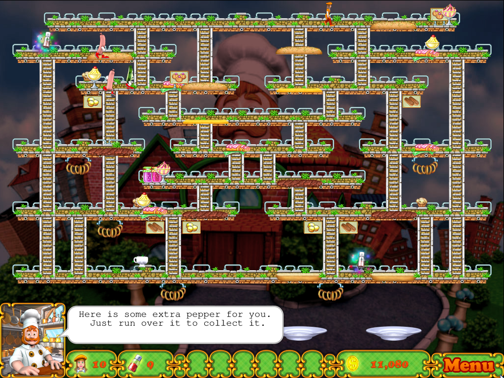 BurgerTime Deluxe (Windows) screenshot: Second level