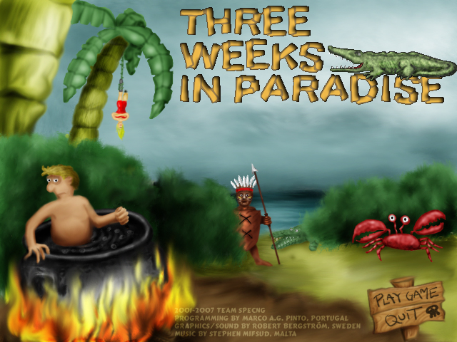 Three Weeks in Paradise (Windows) screenshot: Main menu
