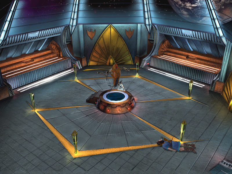 Curse of Atlantis: Thorgal's Quest (Windows) screenshot: Killed by a laser-robot (timed episode)