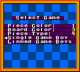 Chessmaster (Game Boy Color) screenshot: Main menu