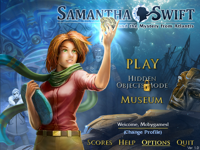 Samantha Swift and the Mystery from Atlantis (Windows) screenshot: Main menu