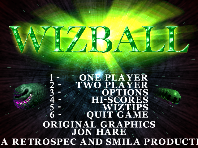 Wizball (Windows) screenshot: Main menu