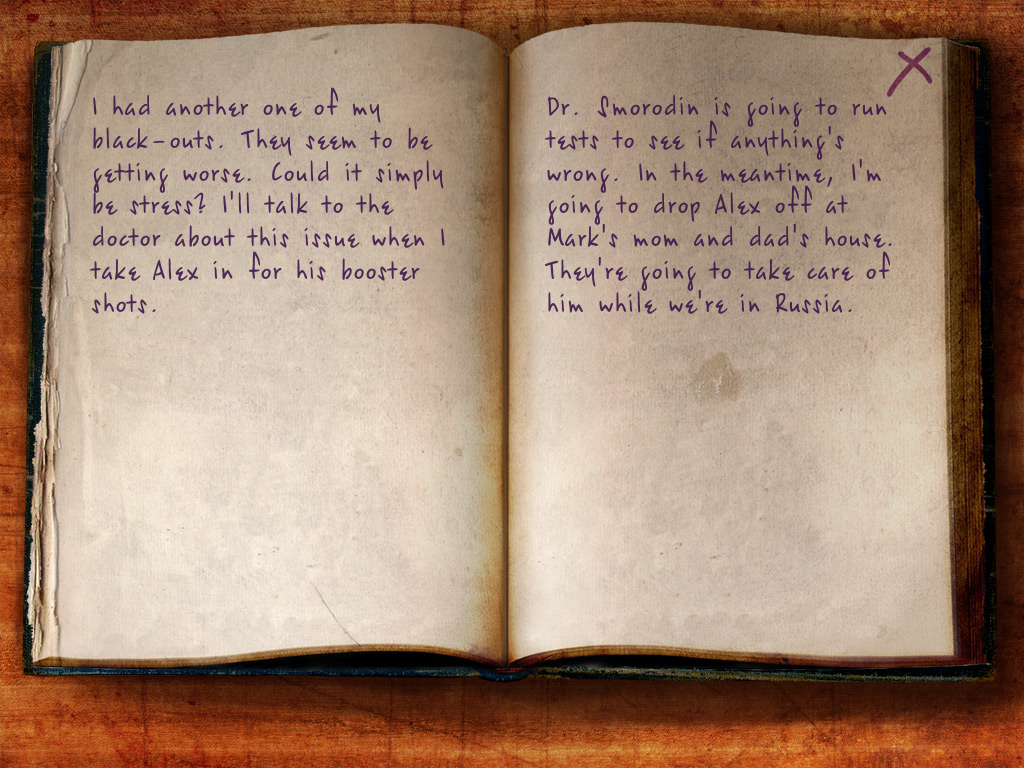 Rasputin's Curse (Windows) screenshot: Lora's journal