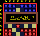 Chessmaster (Game Boy Color) screenshot: Not a legal move