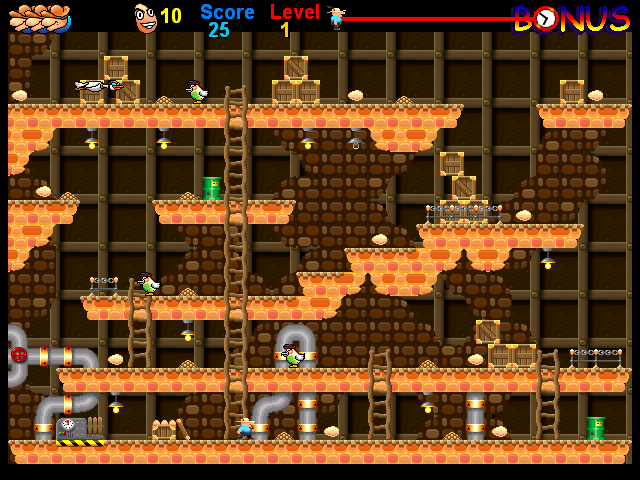 Chuckie Egg: The Next Batch (Windows) screenshot: First level