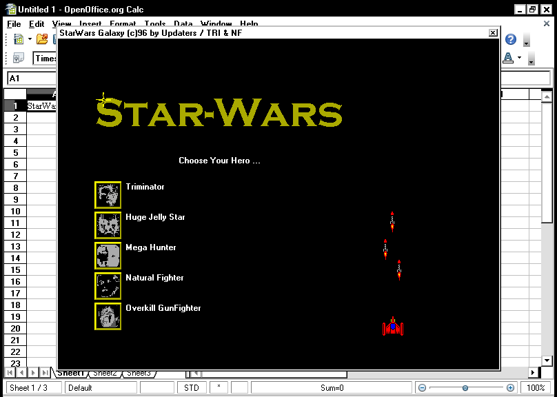 OpenOffice (included games) (Windows) screenshot: Title screen