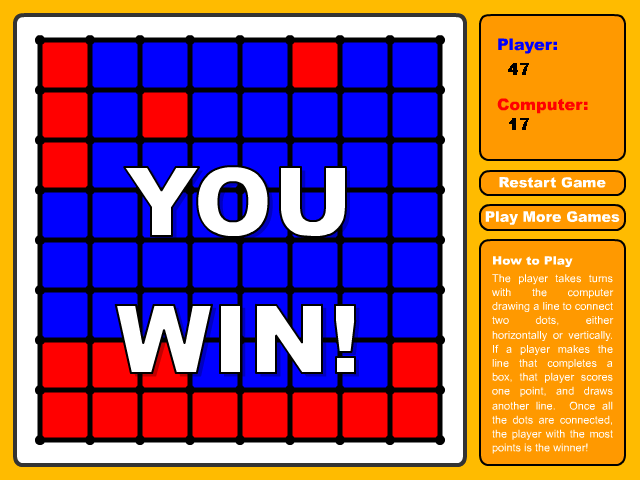 Dots (Browser) screenshot: I think it's safe to say I won this game