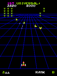 Devil Zone (Arcade) screenshot: Second level with green aliens.