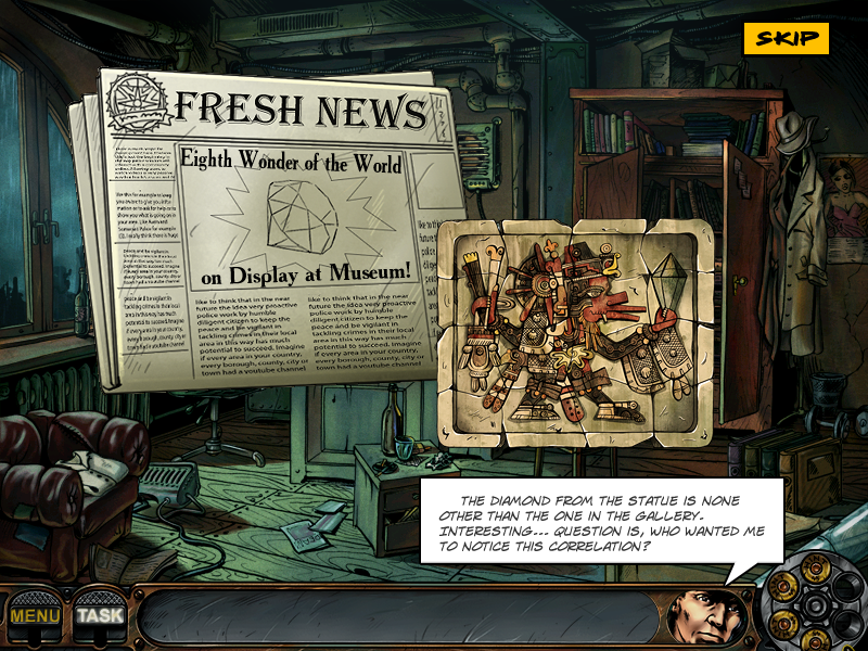 Nick Chase and the Deadly Diamond (Windows) screenshot: Newspaper