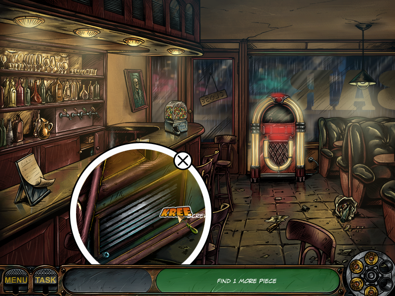Nick Chase and the Deadly Diamond (Windows) screenshot: Opening the panel with a screwdriver.